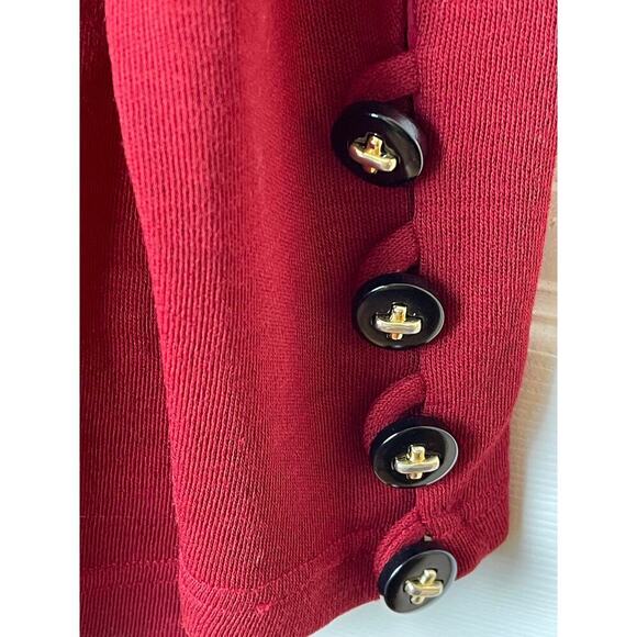 Vintage Mark Eisen Red Mock Neck Long Sleeve 100% Wool Sweater Women's Size L - Picture 3 of 7